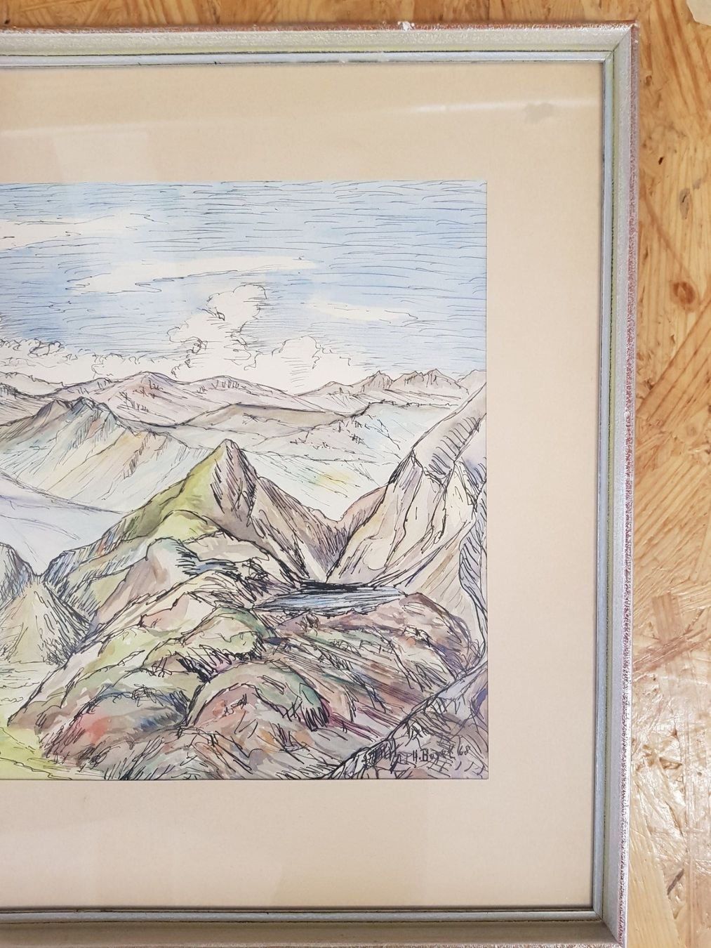 Gemälde: Bild Zeichnung Gemälde Alpenbild H. Beyer – Gebraucht aus Walterswil BE von Lonitti 6