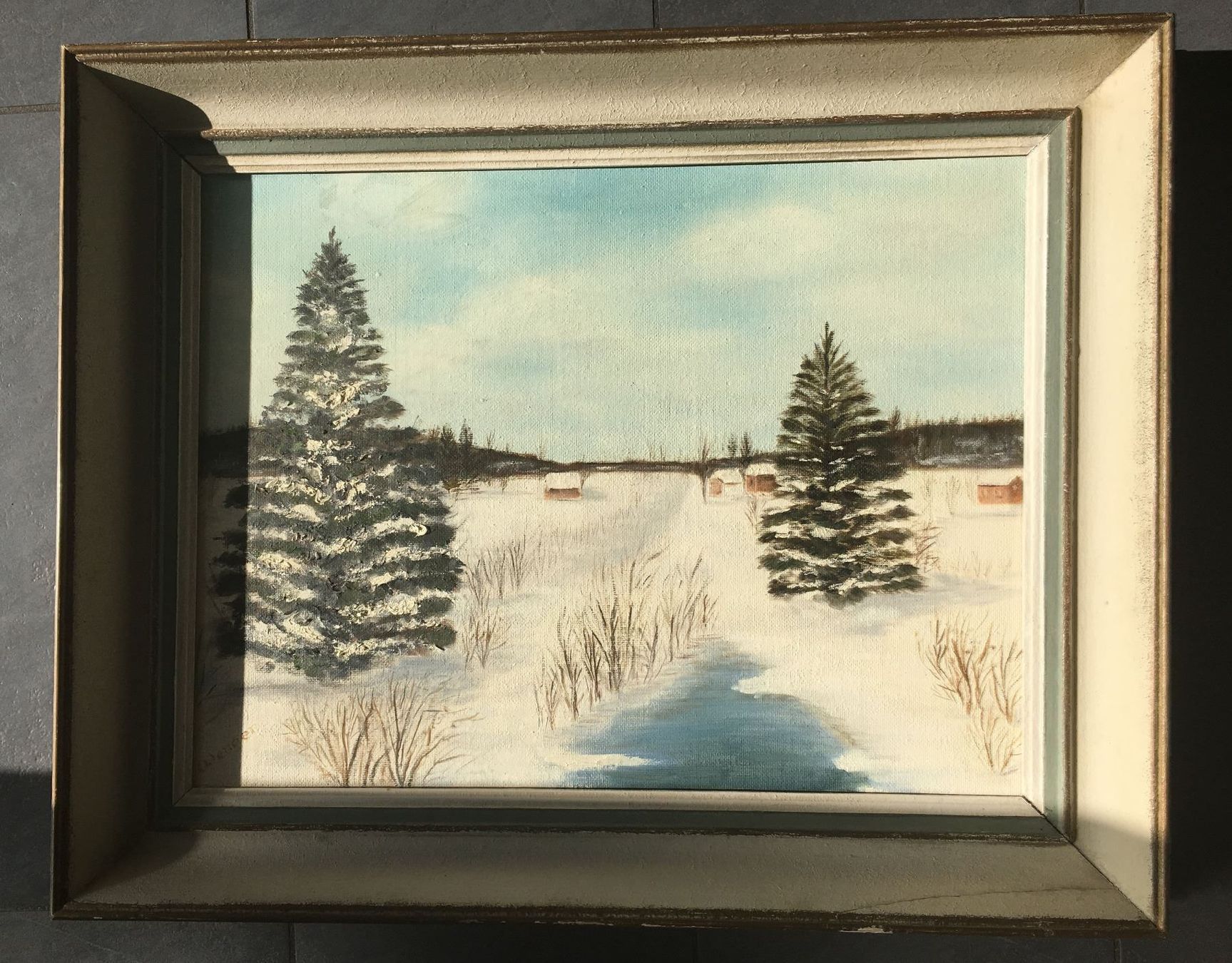 Dipinti: GEMÄLDE LANDSCHAFTSBILD WINTER SIGNIERT WENGER – Usato da Subingen venduto da ArtBead
