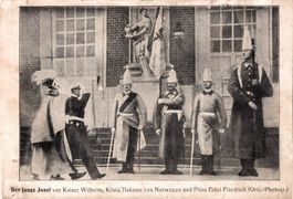 Der lange Josef vor Kaiser Wilhelm, König Haakon von Norw.