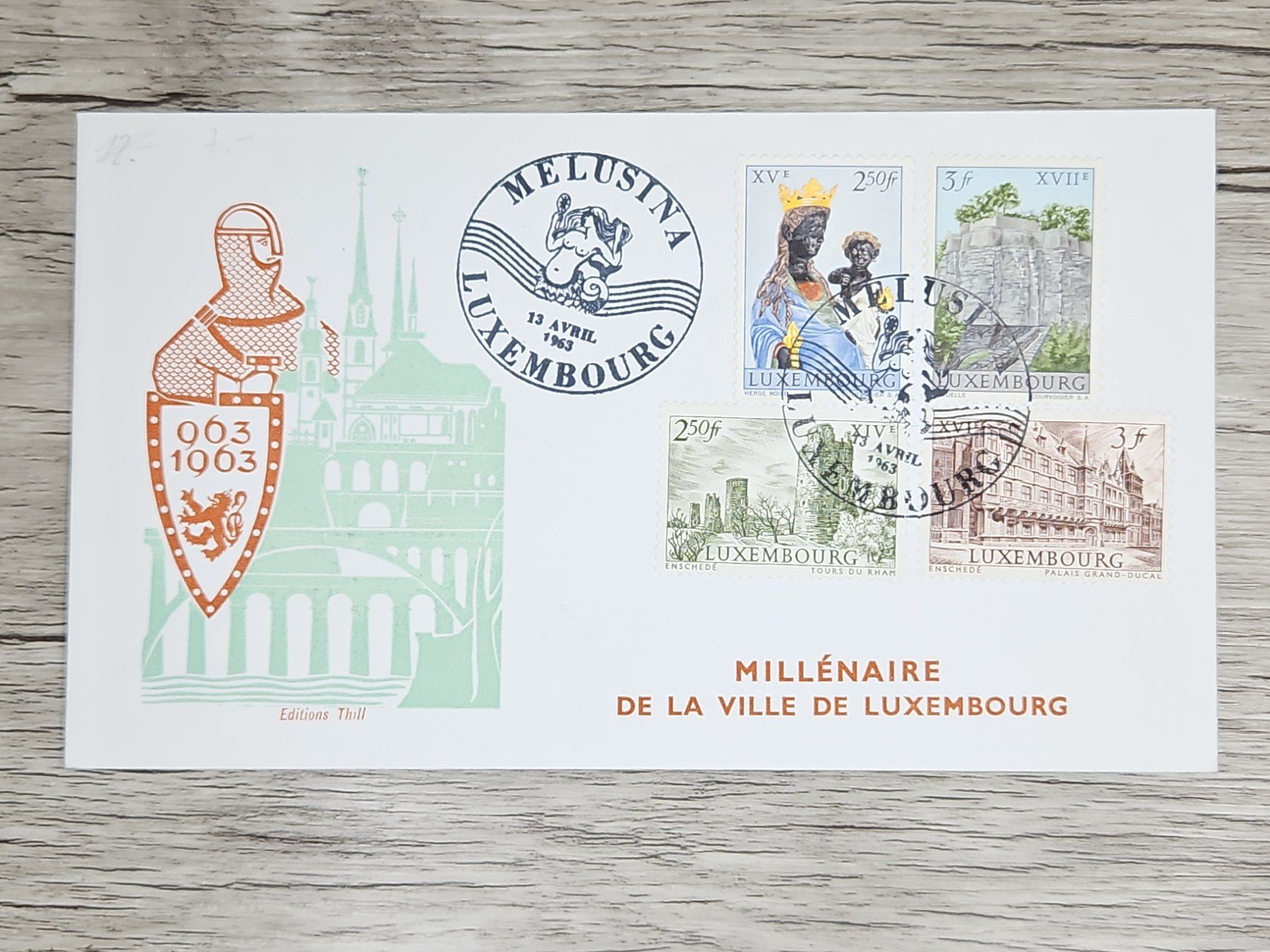 Tutti i francobolli: CL05 Enveloppe + Timbre Luxembourg 1963 – Usato da Cousset venduto da Patrick_Collections