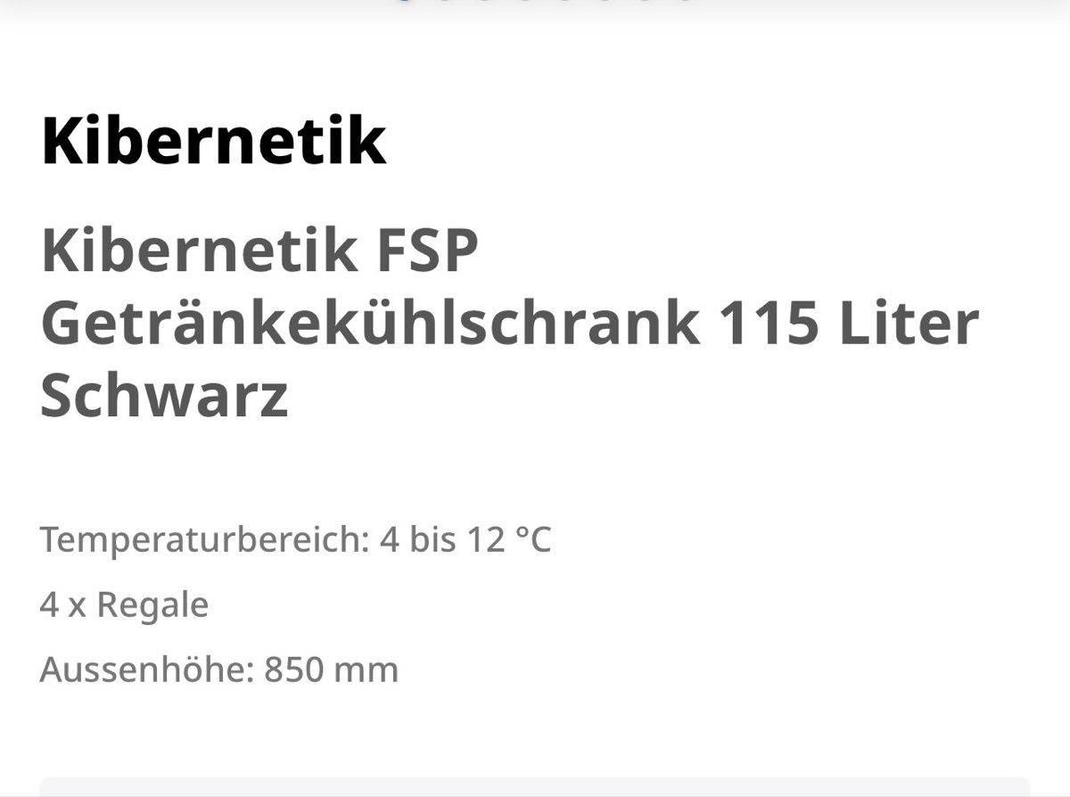 Frigoriferi: Getränkekühlschrank Kibernetik 115L – Usato da Arlesheim venduto da cecilia96 2