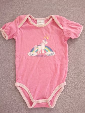 Baby Girl Body Gr. 74/80 6-12Mt Rosa Einhorn Baumwolle