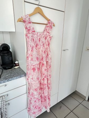 Damen Sommerkleid pink Blumenmuster Grösse S guter Zustand