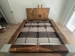 Eichen Balkenbett Doppelbett