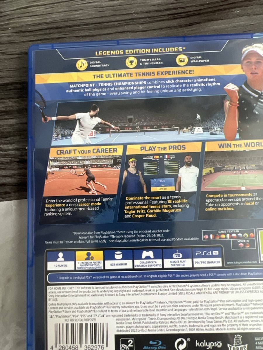 Spiele: Jeu PS4 Matchpoint Legends Edition TBE 🎾 – Gebraucht aus Biel/Bienne von DEGRIFE 1