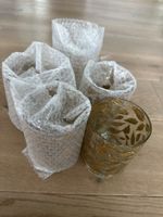 Kerzenhalter/ Vase goldene Blätter