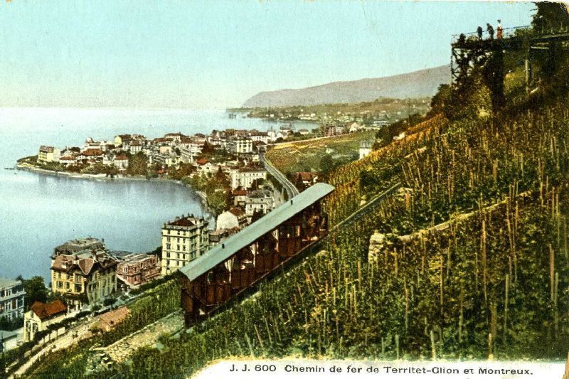 Cartoline postali: Montreux - Bahn Territet-Glion + c1910 – Usato da Emmenbrücke venduto da teestube