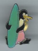 Placchette & Badge: Pinguin Surfer Pin – Usato da Zürich venduto da t24_de