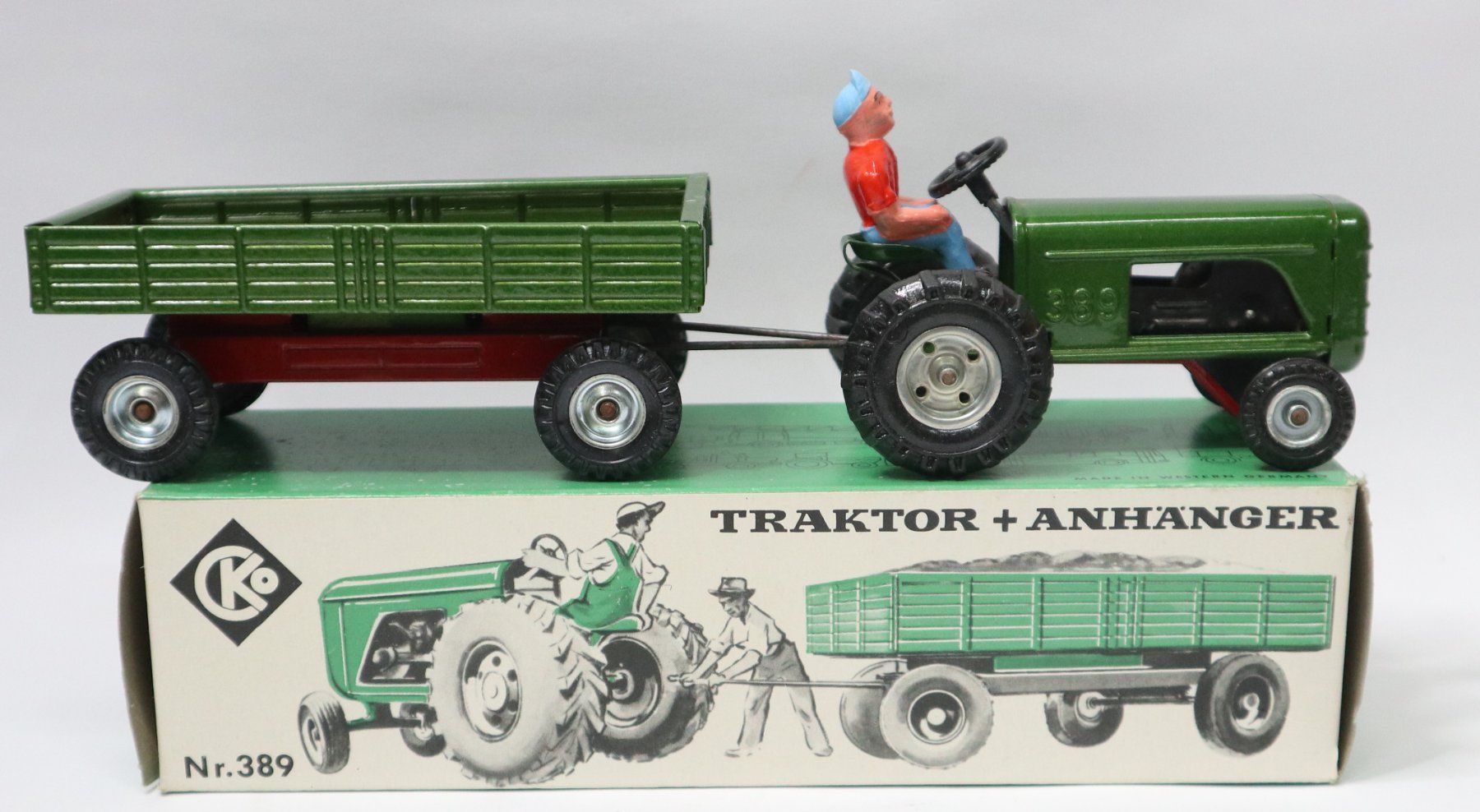 Jouets: CKO Kellermann Blech Traktor mit Anhänger unbespielt Germany – Neuf (Voir description) à Eschenbach SG par Astalavista