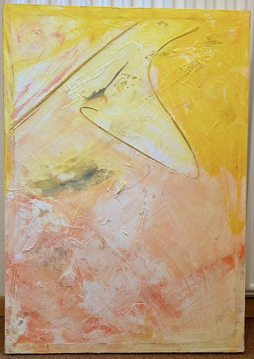 Dipinti: Abstrakte Bilder Triptychon Acryl Gemälde Kunst Leinwand – Usato da Basel venduto da Schmutpa 3