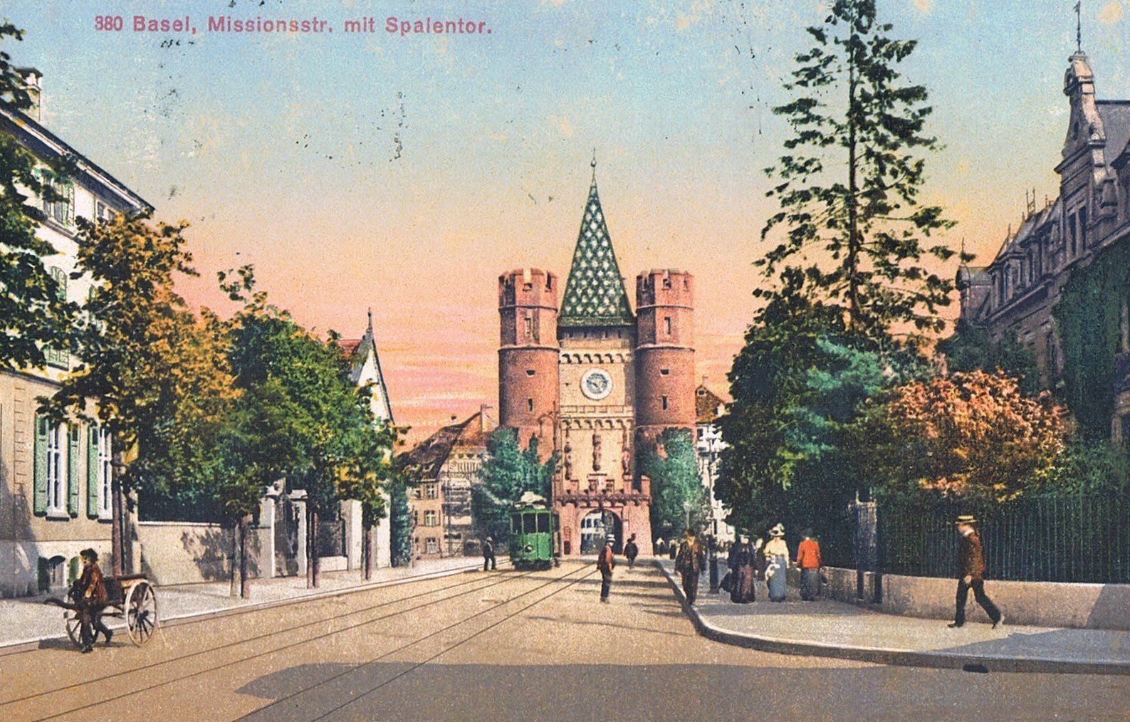 Cartes postales: Basel, Missionsstrasse mit Spalentor – D'occasion à Buchs AG par Baerfisch