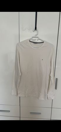 Calvin Klein Jeans Herren Langarmshirt Weiss Groesse M