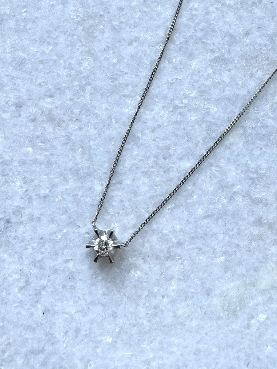 Ketten: Diamant Solitär Kette 0.3ct aus Platin – Gebraucht aus Kriens von hannaandkiko 2