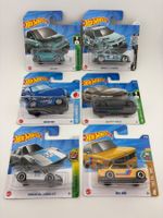 6 Hot Wheels BMW, Porsche, Audi, Subaru, Fiat, Pontiac Mix 3