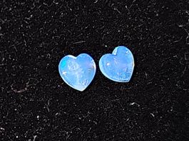 Natürliches Australisches Kristall Opal Herz Paar