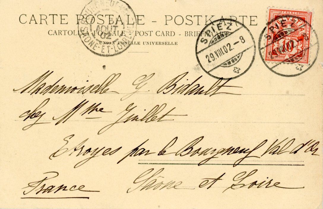 Cartoline postali: Aeschi  BE   und Niesen        um 1902 – Usato da Brig venduto da Valcards54 1