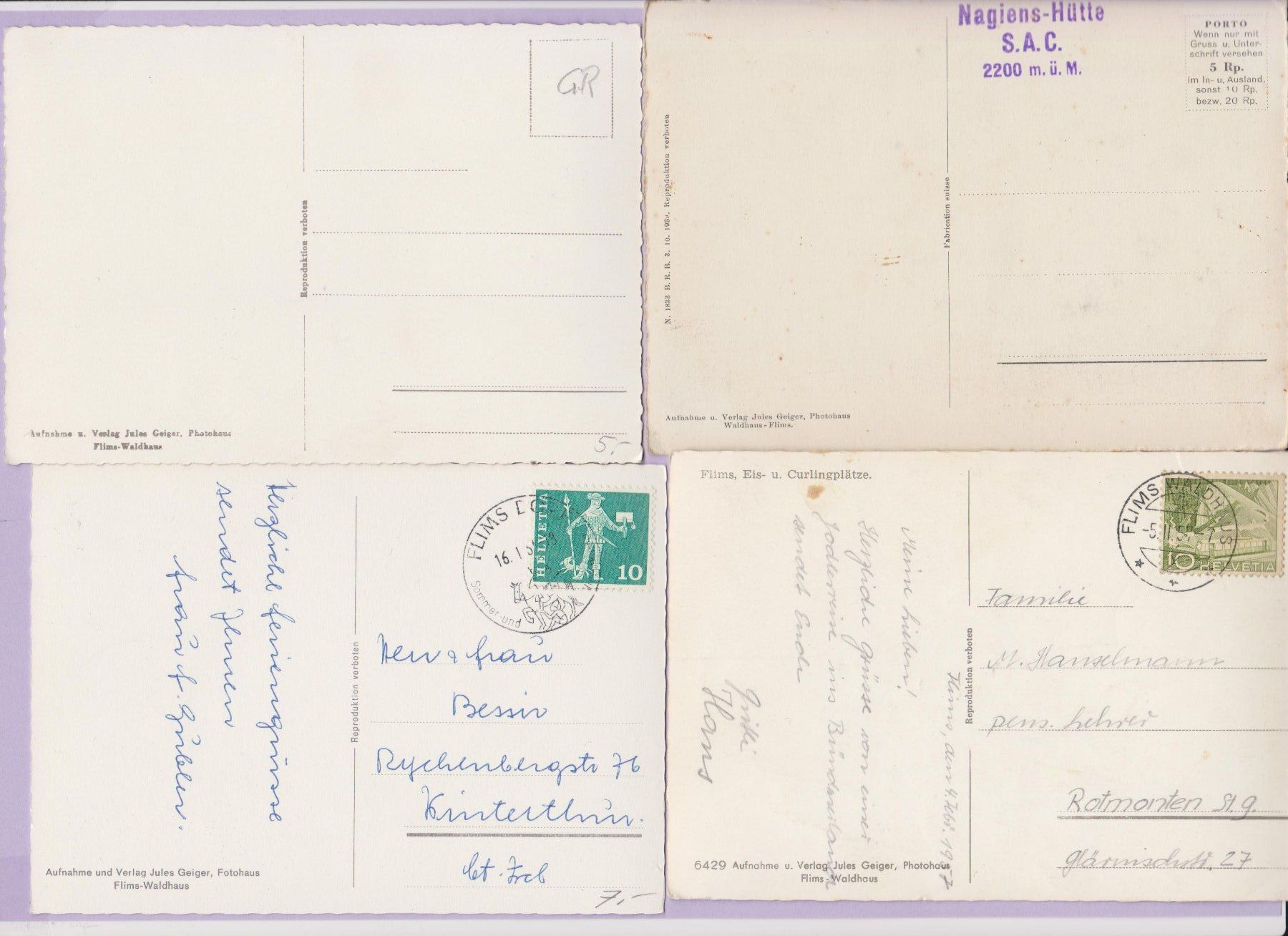 Cartoline postali: Flims   :   16 alte Ansichtskarten von Flims GR – Usato da Vitznau venduto da Ropaku 3