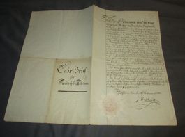 Handgeschriebener Lehrbrief von 1801 mit 2 Siegeln