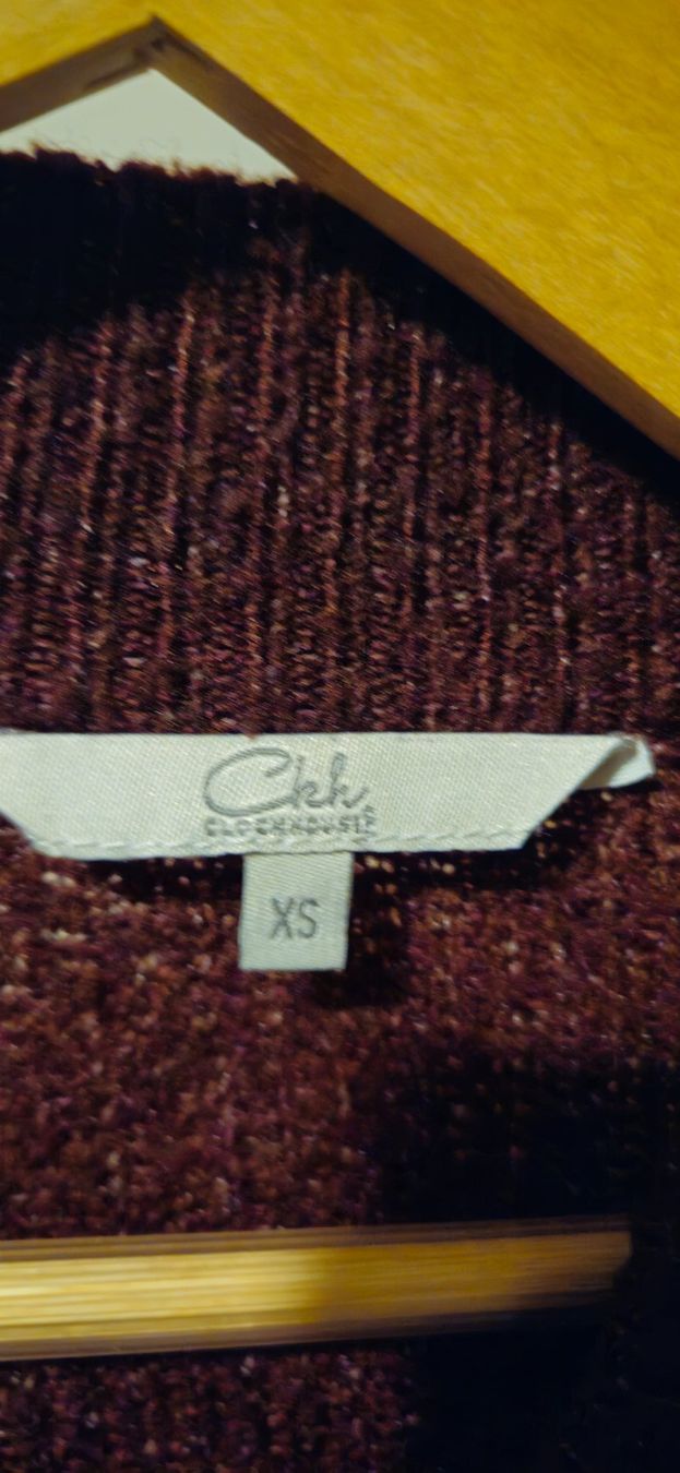 C&A Maglioni & Felpe: CkH Strickpullover, bordeaux mit Glitzer, Gr. XS, neuwertig – Usato da Basel venduto da NikaV13 2