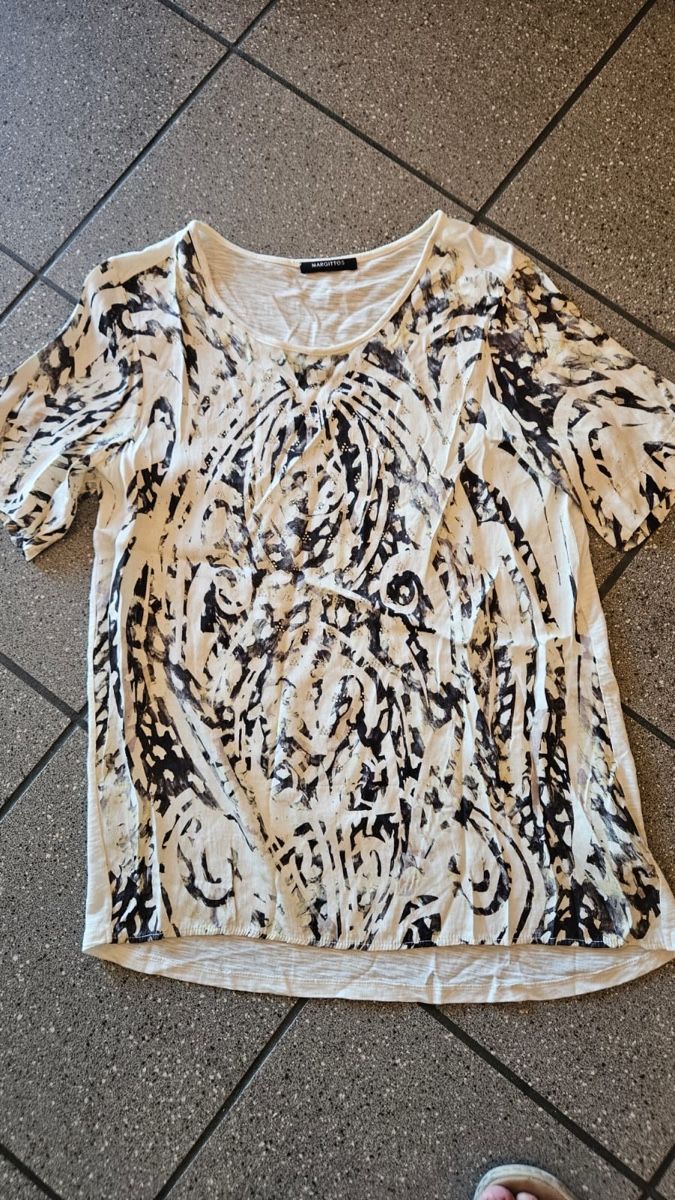 T-shirt: T'Shirt Marke Marittes Gr 38 offwhite gemustert – Usato da Birrwil venduto da Annaluna 2