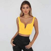 Sommertop gelb mit tiefem Ausschnitt Gr. M