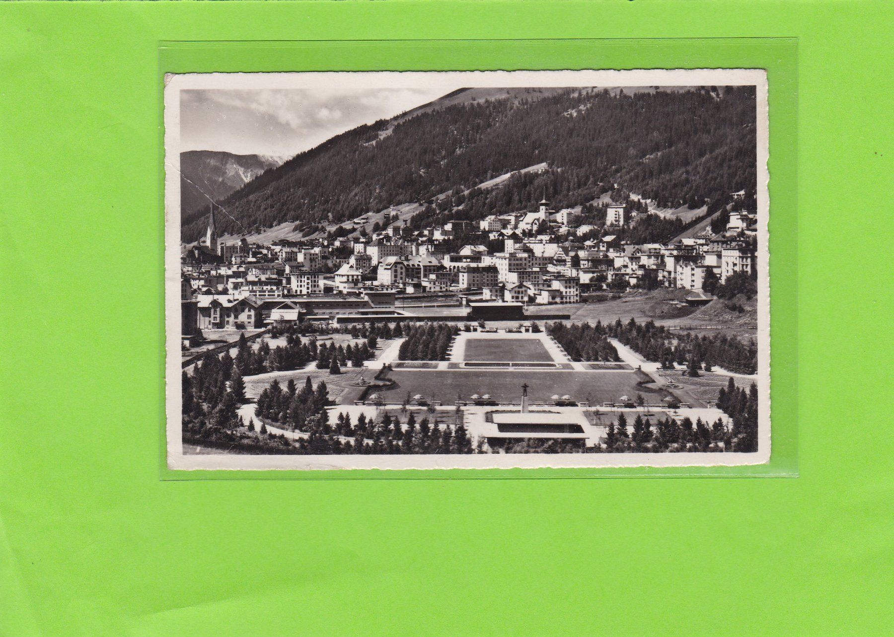 Cartoline postali: Davos-Platz mit Kurpark – Usato da St. Peterzell venduto da neckertal