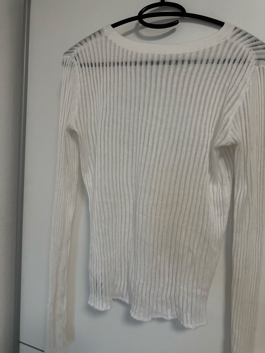 Zara Maglioni & Felpe: Weisser gerippter Pullover Gr. S (relativ durchsichtig) – Usato da Zürich venduto da kri_hy6t 3