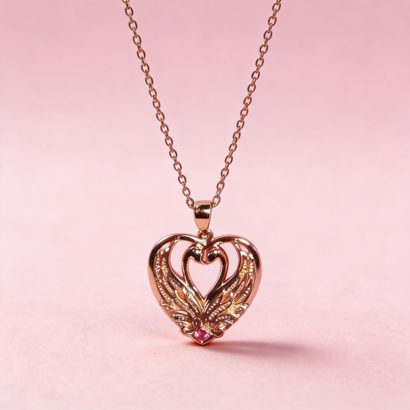 Ketten: Collier doré, pendentif cygnes en coeur – Neu und originalverpackt aus St-Maurice von Sandrinette123 3