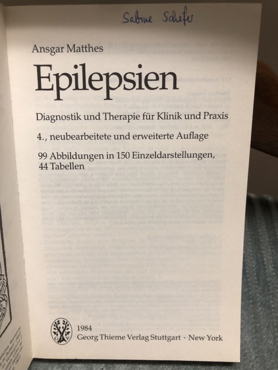Libri: Ansgar Matthes Epilepsie – Usato da Zürich venduto da sab_d82w 2