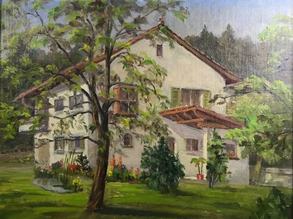 Dipinti: E. SCHWARZ 1958 House Pietsch – Usato da Wolfhalden venduto da SecondAntique
