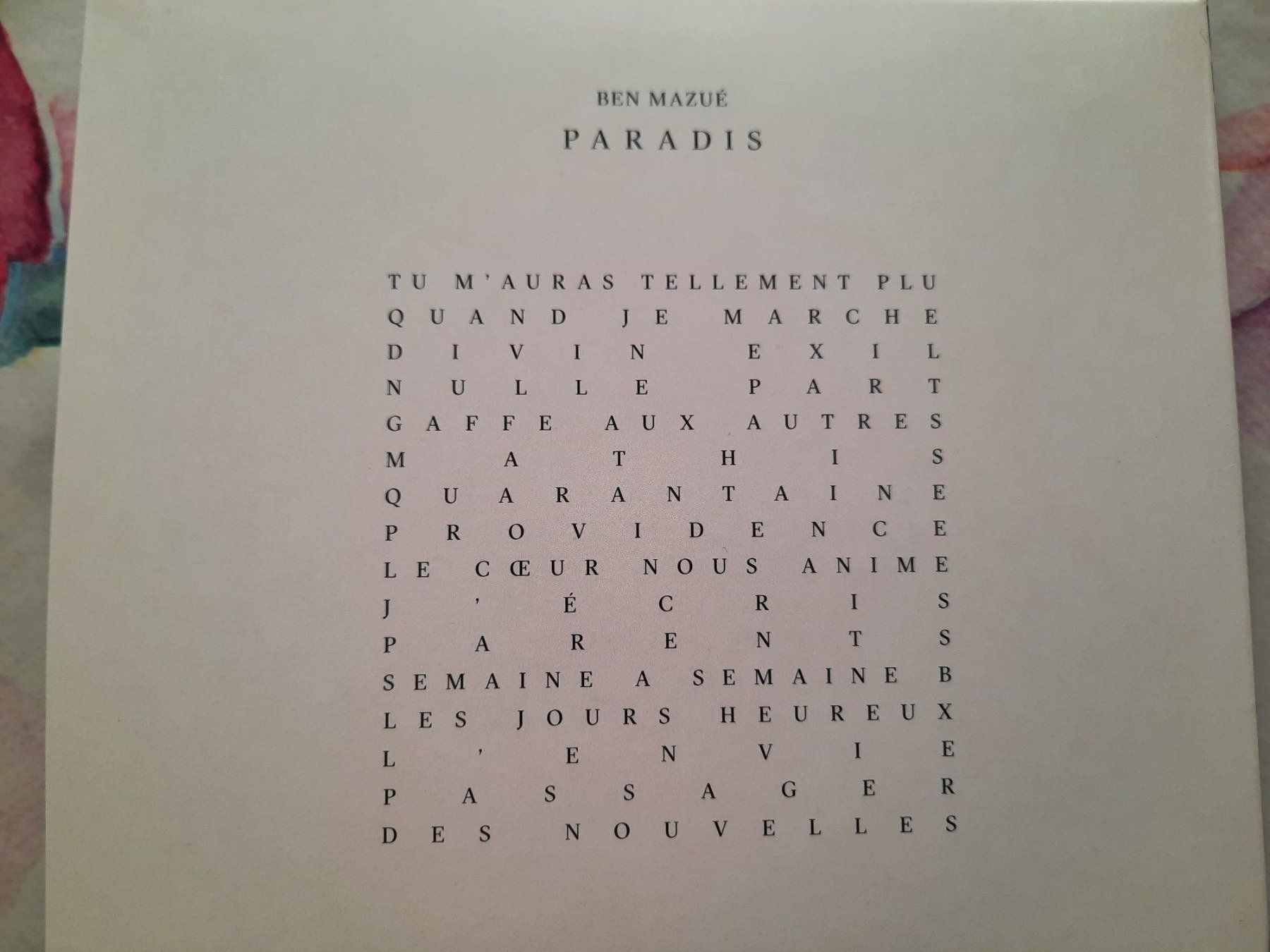 CD: CD Ben Mazué - Paradis – Usato da Pully venduto da bro_n52j 2