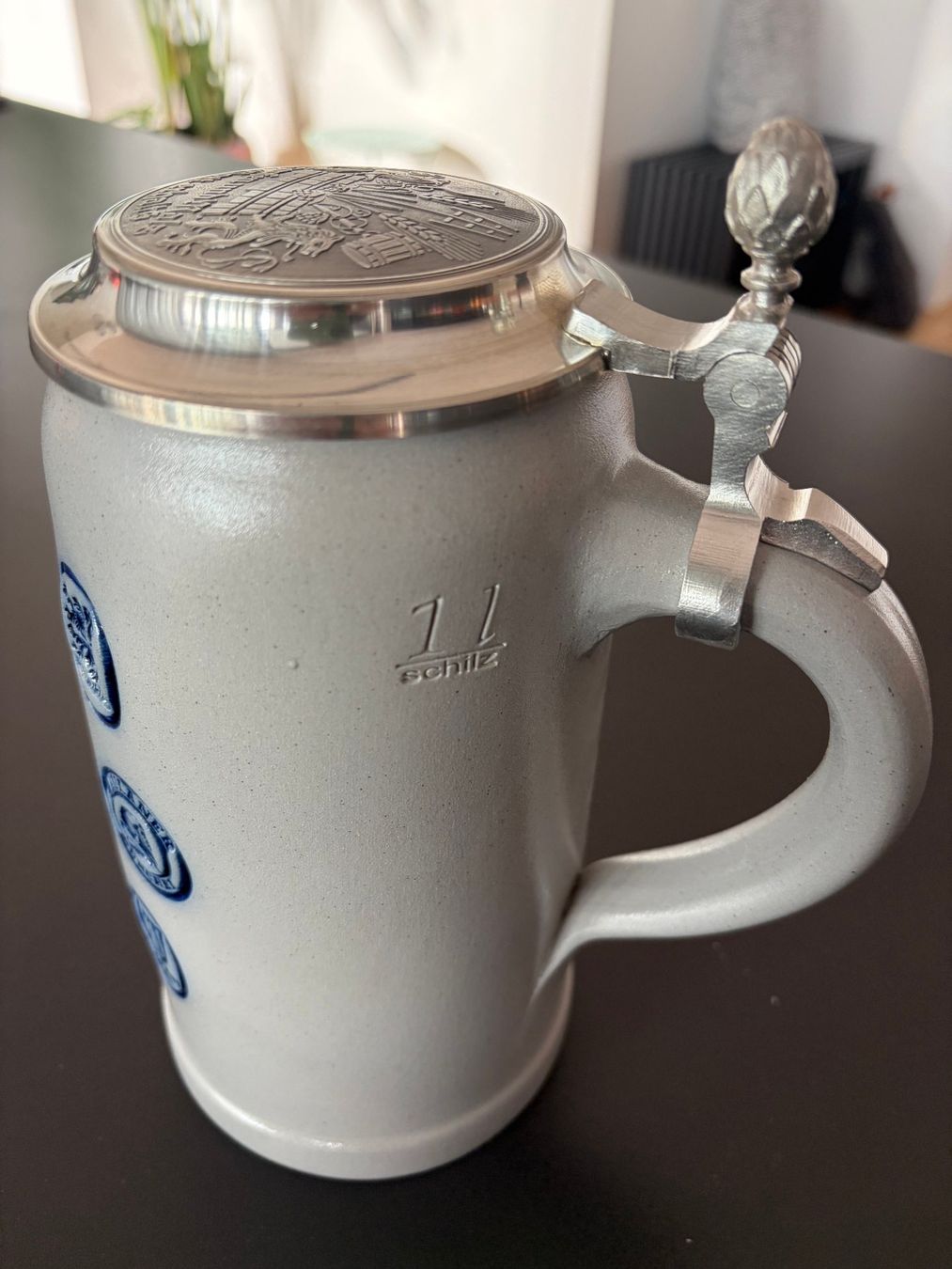 Bicchieri: Steinzeug 1l Massbier mit Zinndeckel – Usato da Cham venduto da Mg6045 5