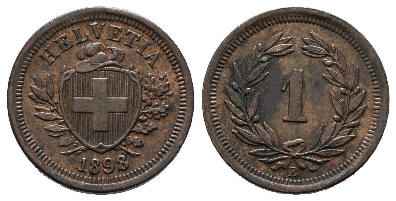 Alle Münzen: 1 Rappen 1898  /252 – Gebraucht aus Trimbach von Solothurn1