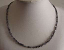 NEU: Iolith Kette Collier Wassersaphir mit Edelstahl