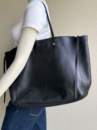 Schwarzer Leder Shopper von Sandro