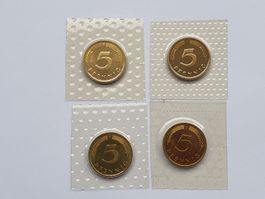 5 Pfennig D-F-G-J 1976 Stgl