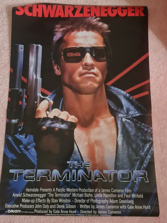 Poster du film Terminator Arnold Schwarzenegger - Poster rétro en métal