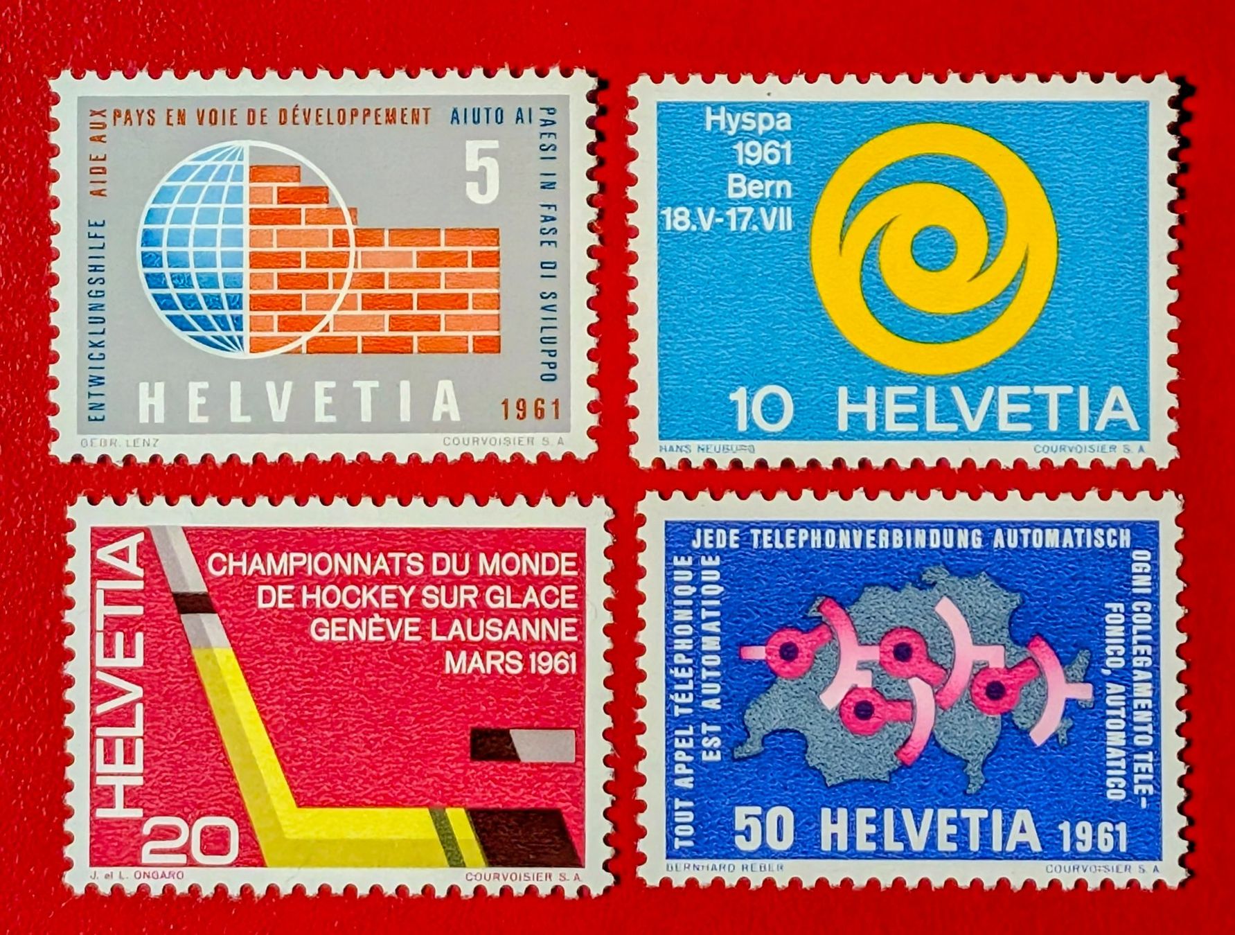 Tutti i francobolli: WERBEMARKEN 375 - 378 SATZ 1961** POSTFRISCH – Nuovo (secondo la descrizione) da Düdingen venduto da Quartierstrasse