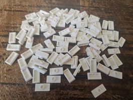 lego 15573 lot de 100 pièces White Plate, Modified 1 x 2