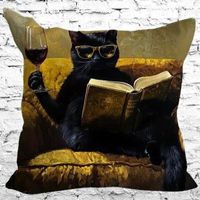 😸 Schwarze Katze Kissenbezug – Cozy & Clever für's Sofa 🍷