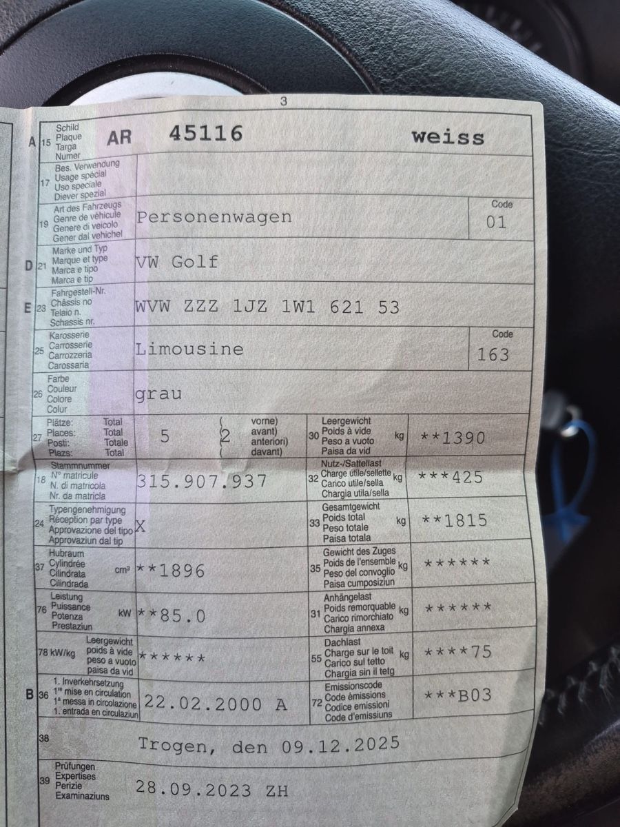 VW Automobili: VW Golf  – Usato da Aarwangen venduto da wga_of 5