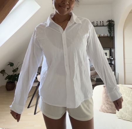 Weisses Hemd Damen Grösse M Leinen-Mix guter Zustand