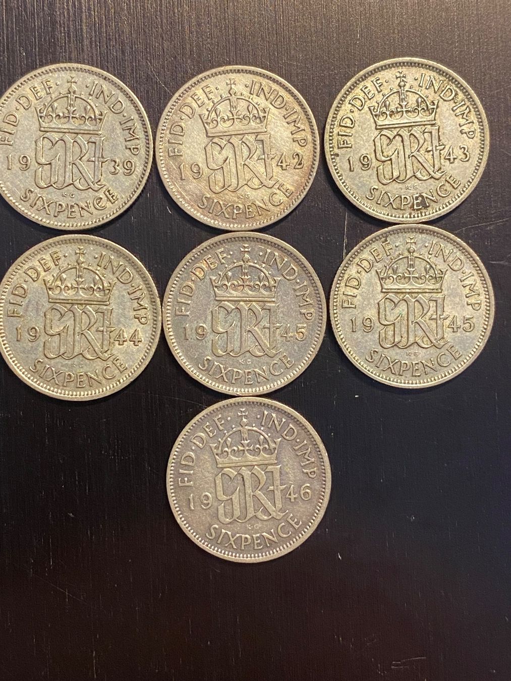 Tutti le monete: Royaume-Uni,  7X 6 Pence argent – Usato da Corsier-sur-Vevey venduto da Ginoarturo