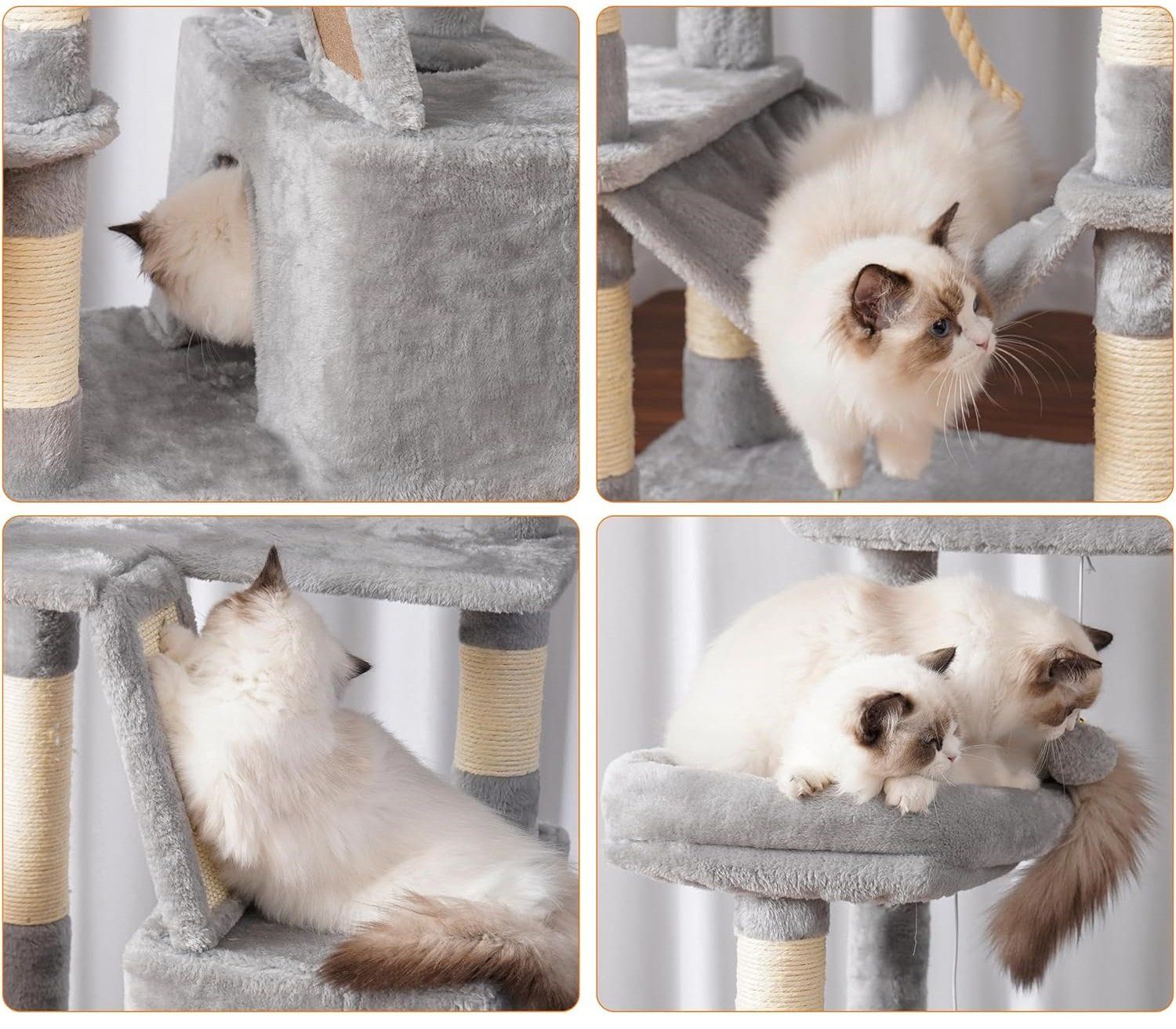 Katzenbaum - Kratzbaum: Kratzbaum Kletterbaum Katzenbaum 173cm Katzenhaus hellgrau – Neu und originalverpackt aus Zürich von MueDes 4