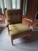 Sessel Holz Senfgelb Vintage Design Guter Zustand