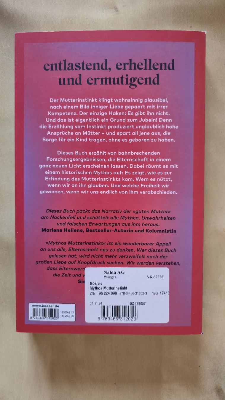 Libri: Buch "Mythod Mutterinstinkt" – Usato da Alpthal venduto da MJA88 1