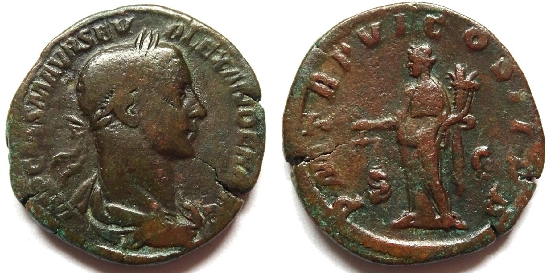 Tutti le monete: SEVERUS ALEXANDER Ae Sestertius (227 AD). – Usato da La Sarraz venduto da classicworldcoins