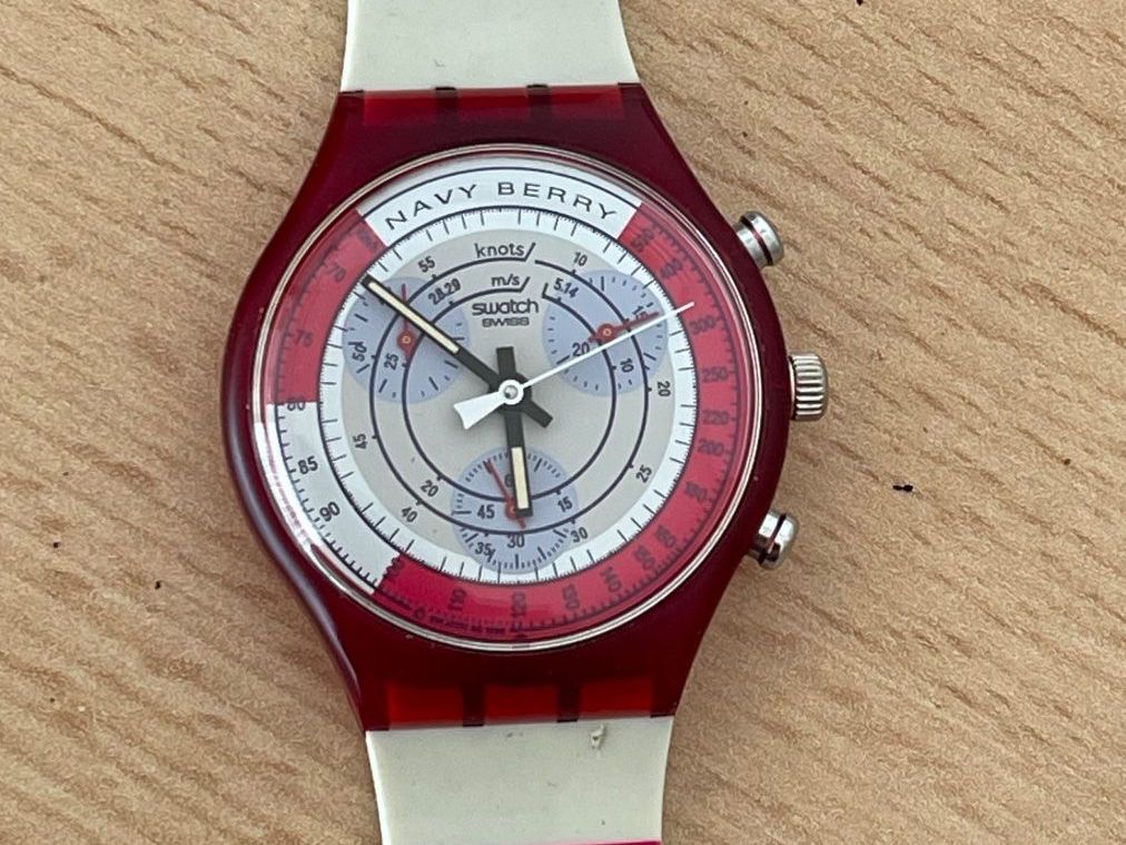 Swatch Orologi: SWATCH NAVY BERRY UHR 1996 – Usato da Kölliken venduto da Prscoo 1