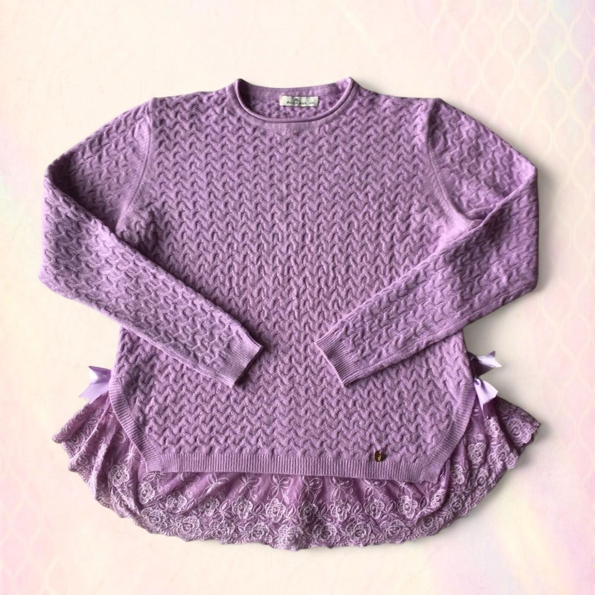 Maglioni & Felpe: Pull lilas - L/XL - détail dentelle  – Usato da Troinex venduto da Irisglo