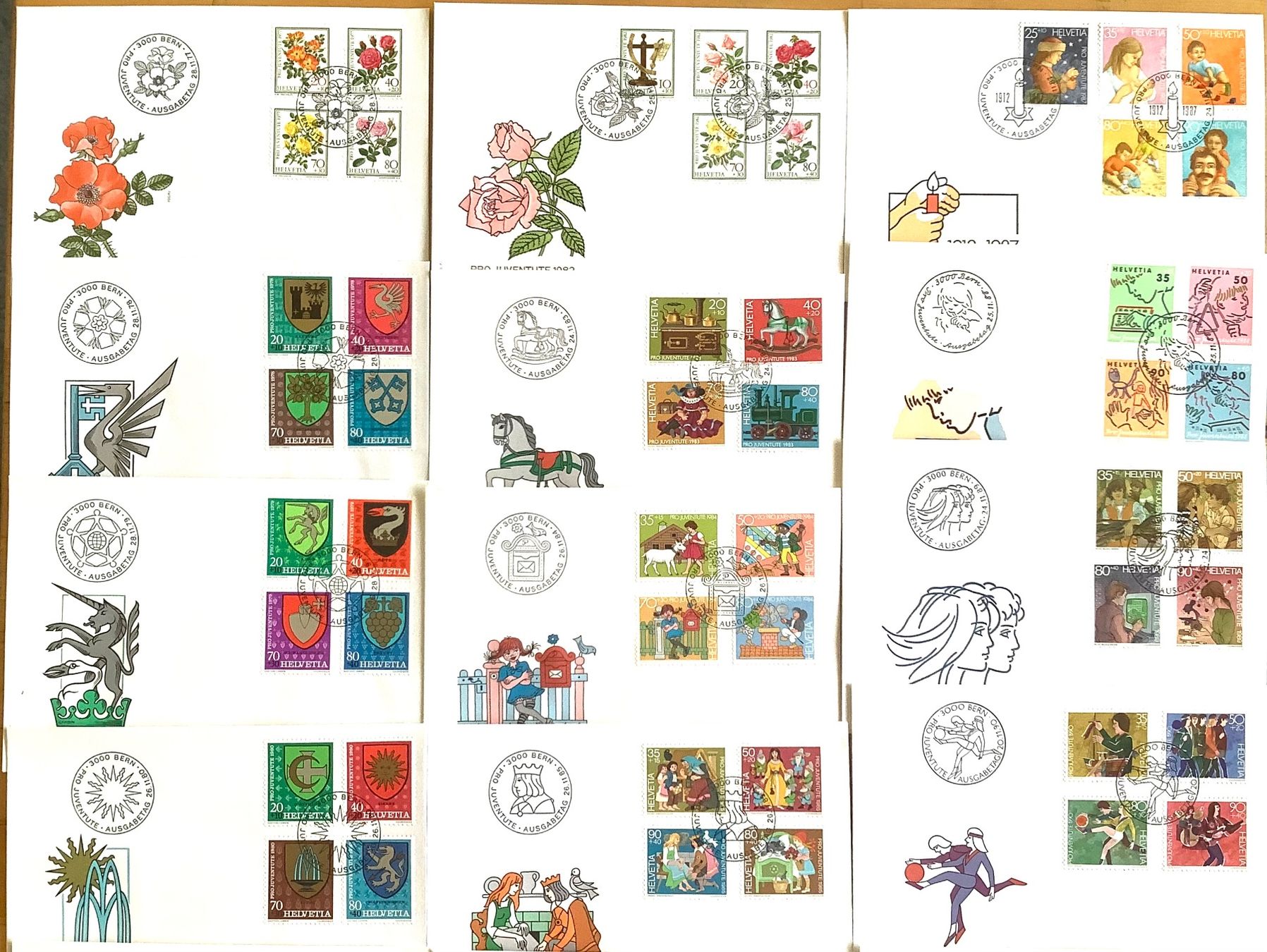 Tutti i francobolli: 1977- 1995 / FDC Pro Juventute – Nuovo (secondo la descrizione) da Liestal venduto da Skunk02 1